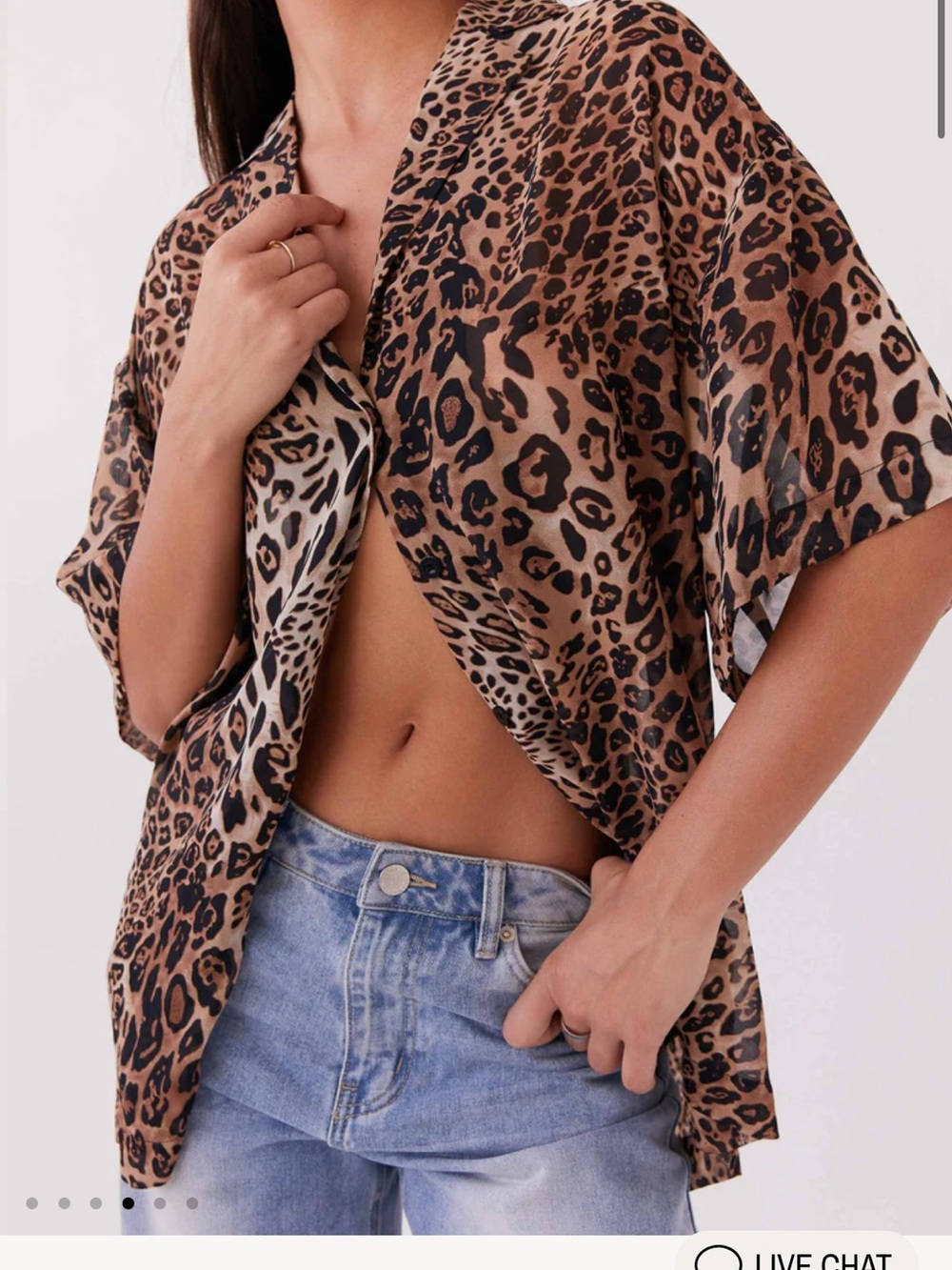 Peppermayo Leopard Print Oversized Shirt - Brown Black